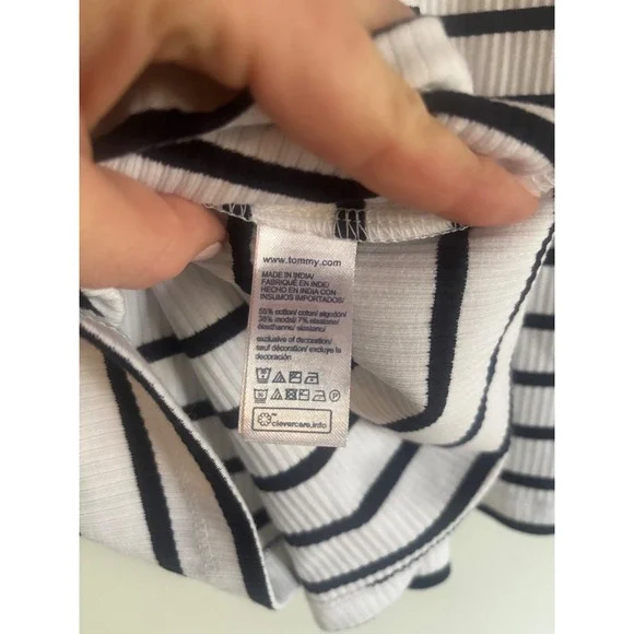 NWT Tommy Hilfiger Striped Puff Sleeve Top Preppy Coastal Chic S - Picture 6 of 7